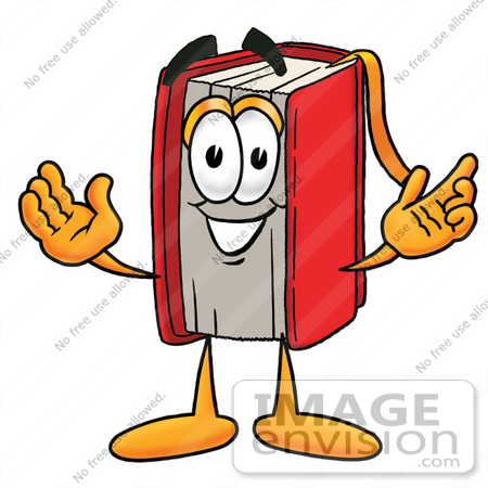 Clip Art Graphic Of A Book Cartoon Character With Welcoming Open Arms