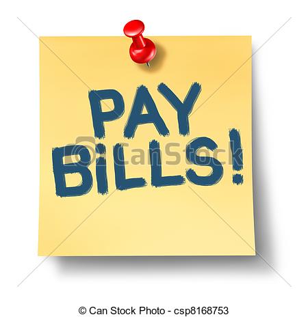 Drawings Of Pay Bills   Paying Bills Office Note Reminder Representing    