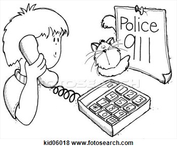 Stock Illustration   Illustration Of Child Using Telephone To Dial 911