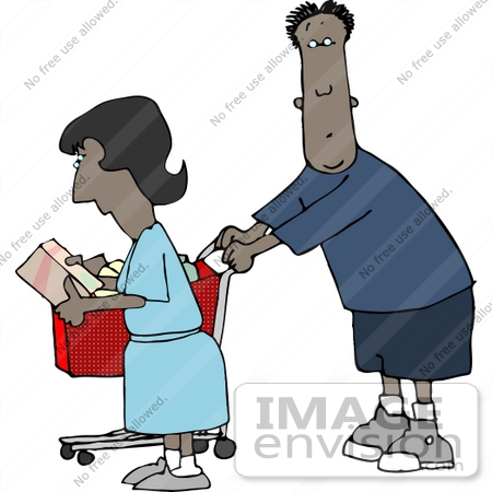 African American Couple Shopping Clipart    13061 By Djart   Royalty