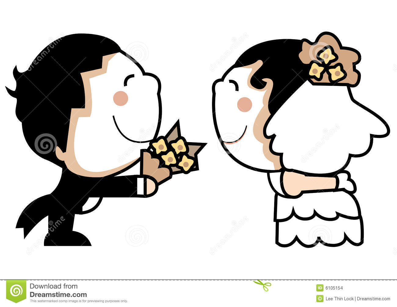 Cute Wedding Couple Clipart