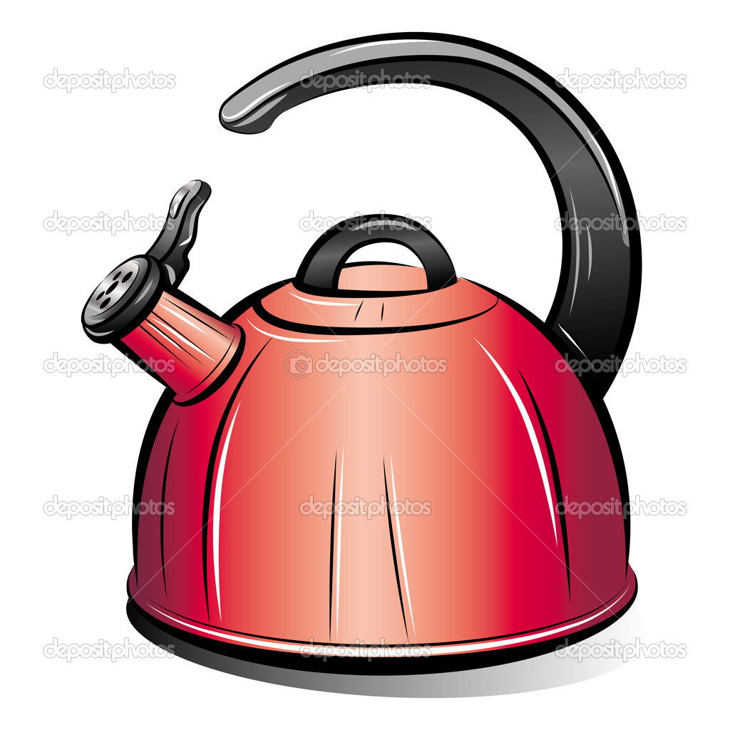 Drawing Of The Red Teapot Kettle Vector Illustration   Stock Vector