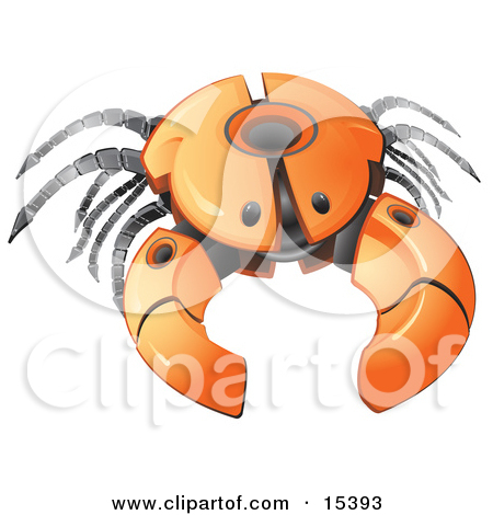 Poster Art Print  Friendly Orange Crab Raising A Claw To Wave At A