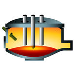 3d Arc Furnace Steel Icon   A 3d Image Of An Arc Furnace