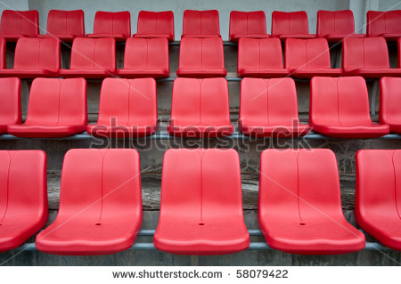Bright Red Stadium Seats On The Stand Stock Photo 58079422    