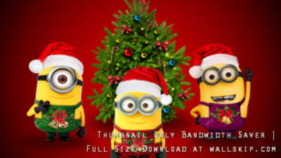 Christmas Tree Minions High Resolution Background 2560x1440