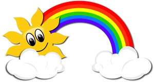 Rainbow Clipart Image   Cartoon Drawing Of A Rainbow And Sun With