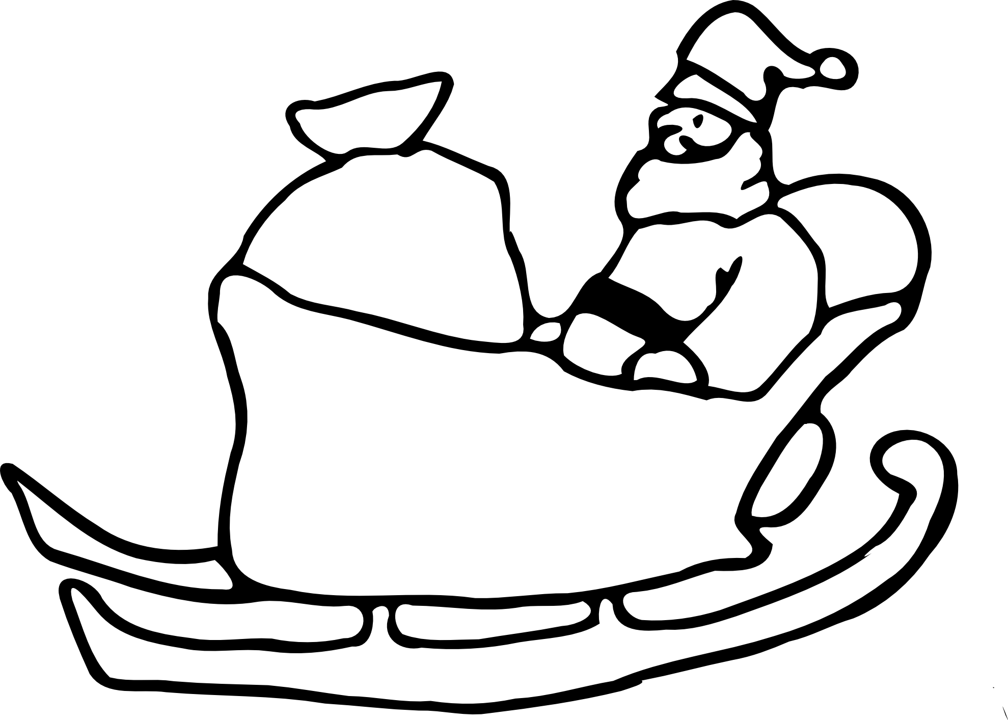 Santa In His Sleigh Xmas Christmas Coloring Book Colouring Black White