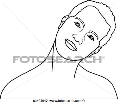View Of Male Head And Neck Bent To The Left  Sa403042   Search Clipart