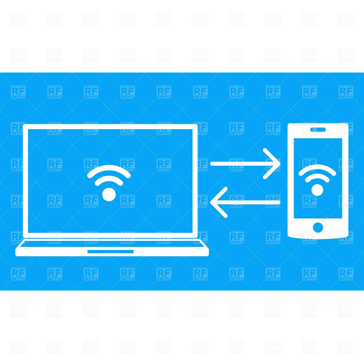 Wireless Data Transfer Icons And Emblems Download Royalty Free
