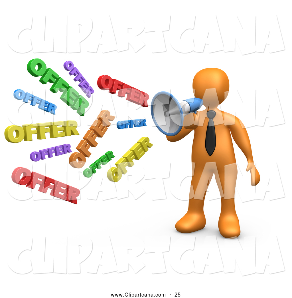 Sales And Marketing Clipart Offer Through A Megaphone Symbolizing Job