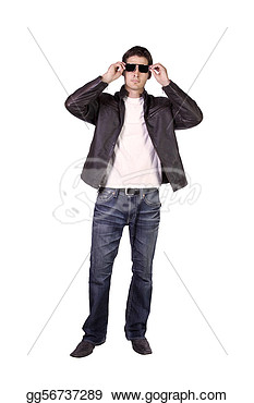 Sexy Male Model With Jacket And Sunglasses  Clipart Drawing Gg56737289