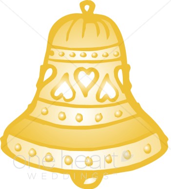 Wedding Bell 2 Ornamental Abstract Wedding Bell Charming Gold Bell