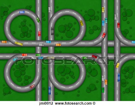 Art   Aerial View Of Cars On A Highway  Fotosearch   Search Clipart