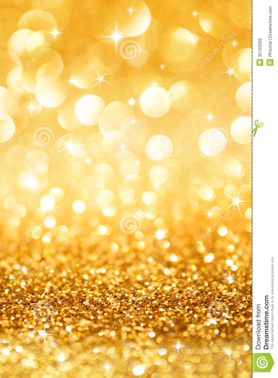 Golden Glitter And Stars For Christmas Background Royalty Free Stock