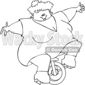 Lady Riding A Unicycle   Royalty Free Vector Clipart   Dennis Cox