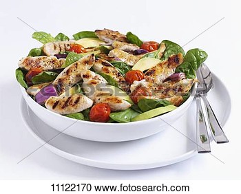 Grilled Chicken Salad With Spinach And Tomatoes View Large Photo Image