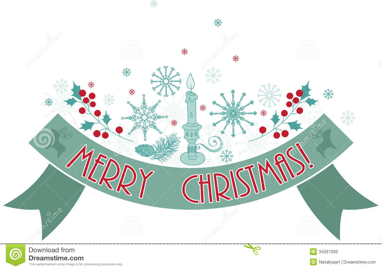 Merry Christmas Holiday Banner  Stock Photos   Image  34267093