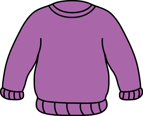 Purple Sweater Clip Art   Warm Purple Sweater With Long Sleeves