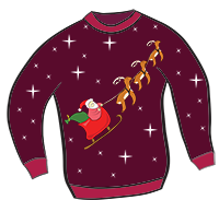 This Majestic Piece Of Printable Sweater Clipart Shows Santa Racing