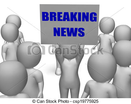 Clip Art Of Breaking News Board Character Meaning Latest Announcements