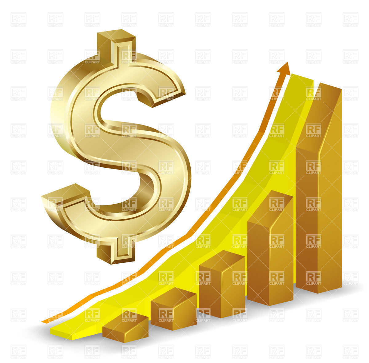 Growth Chart And Golden Dollar Sign 5642 Business Finance Download