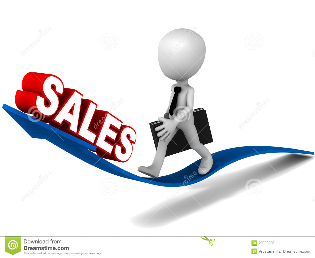 Rising Sales Concept D Little Businessman Walking Arrow Going Up Sales