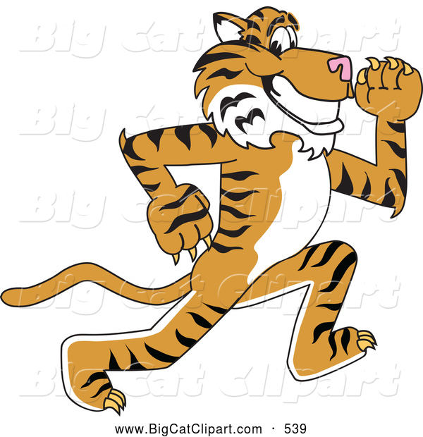 Big Cat Cartoon Vector Clipart Of A Happy Tiger Character School    
