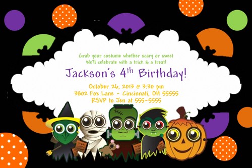 Halloween Bash Party Birthday Party Invitation Witch   Ajinvites