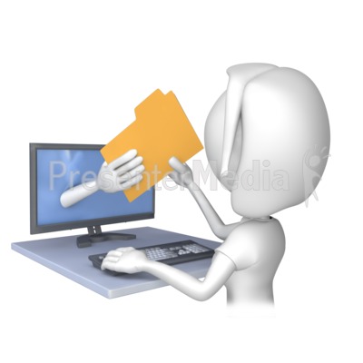 On Woman Computer File Transfer Science And Technology Great Clipart