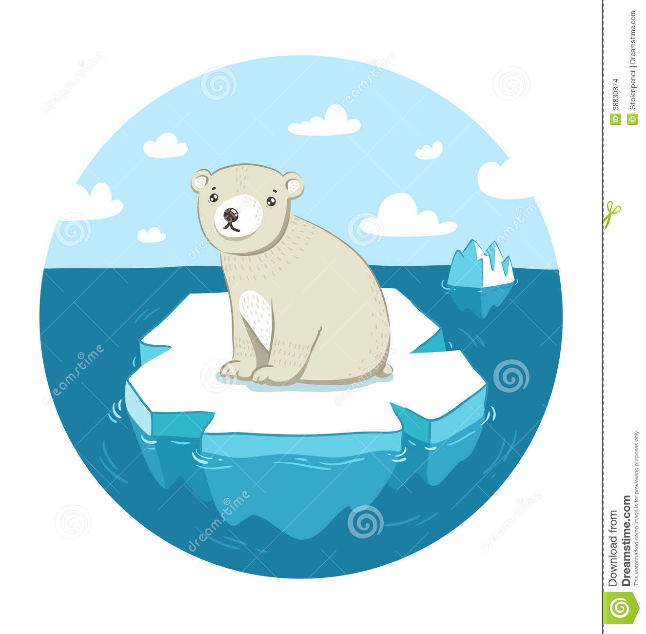 Polar Bear On Ice Stock Illustration   Image  38830874