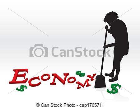 Clipart Of Cleaning Up The Economy   A Woman Cleaning Up The Bad