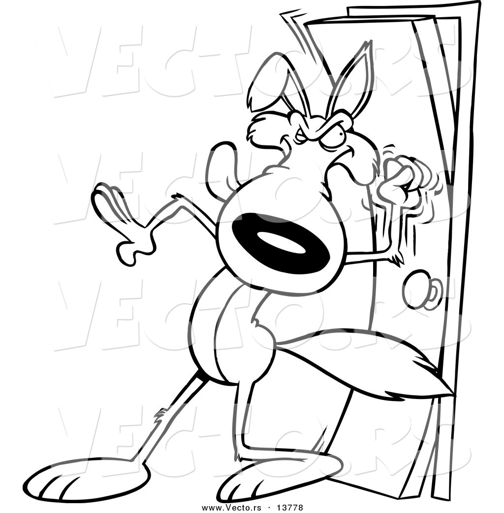 Knock Clipart Cartoon Wolf Knocking On A