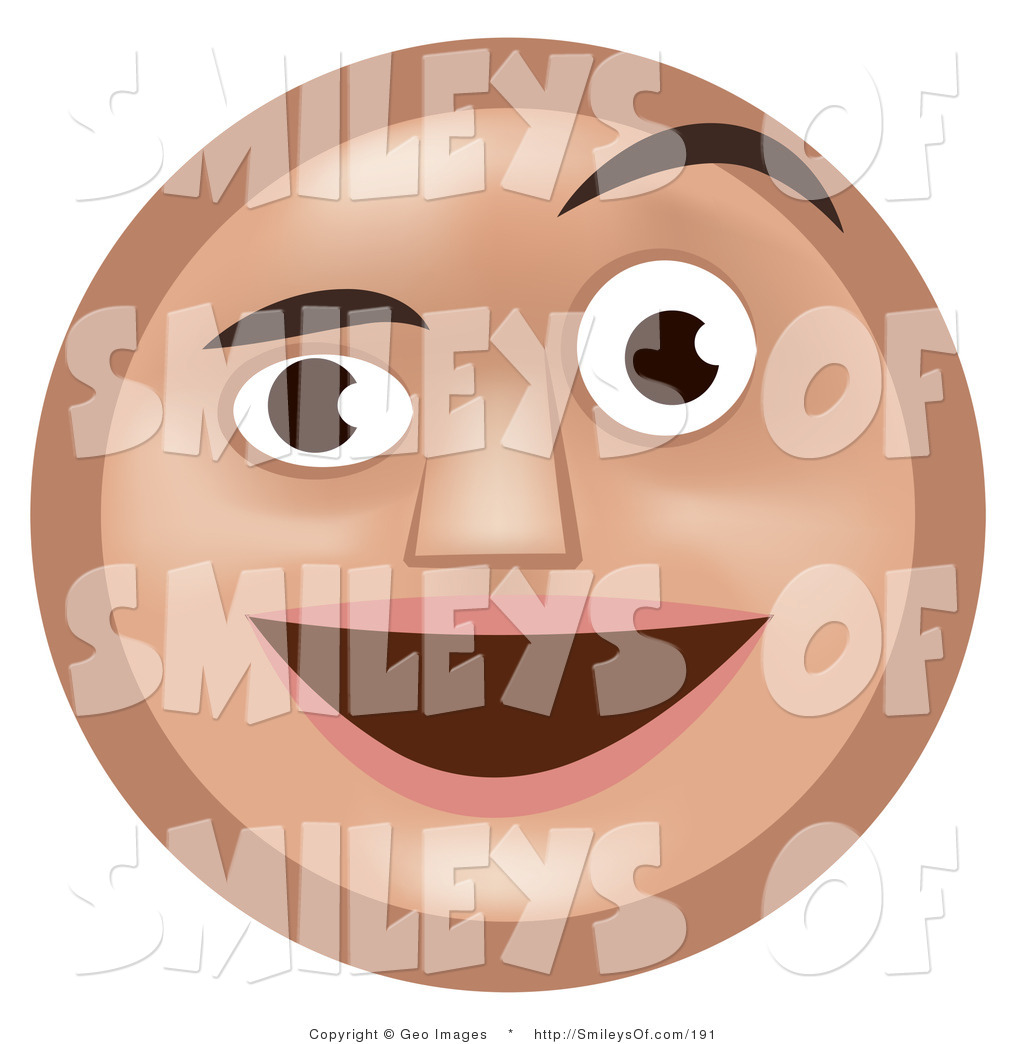 Larger Preview  Vector Of A Pleasantly Surprised Tan Smiley Face Man
