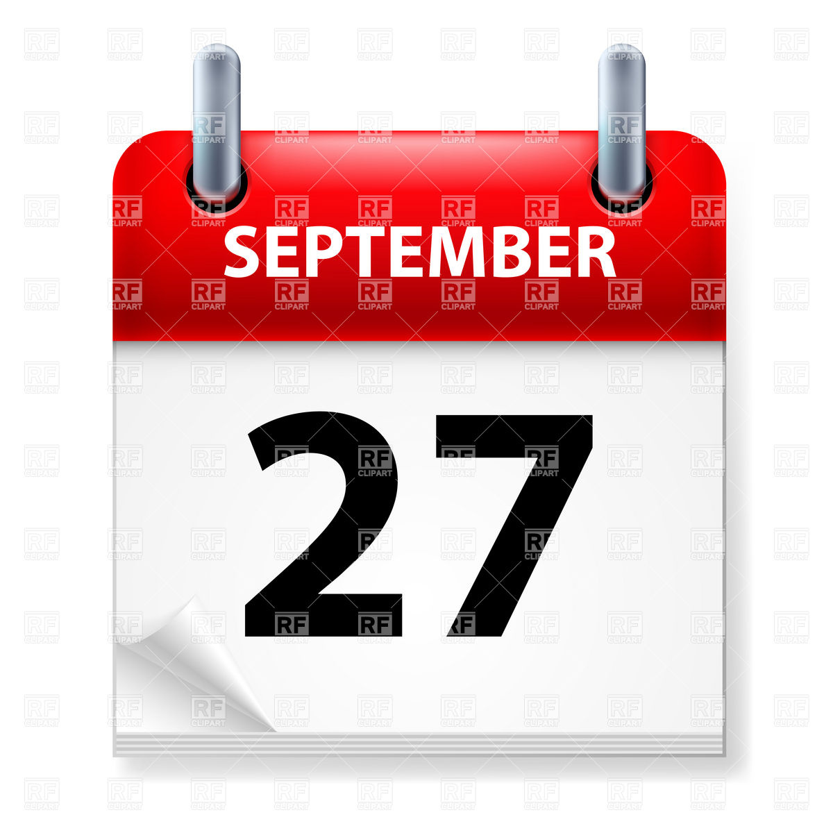 September 27   Calendar Icon Download Royalty Free Vector Clipart