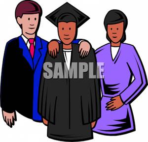 An Ethnic Family At Graduation   Royalty Free Clipart Picture