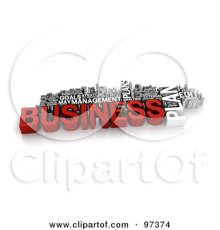 Clipart Illustration Of A 3d Red And White Business Plan Word Collage