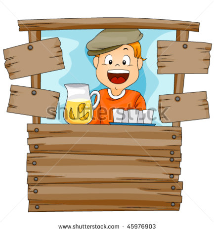Clipart Lemonade Stand Boy With Lemonade Stand