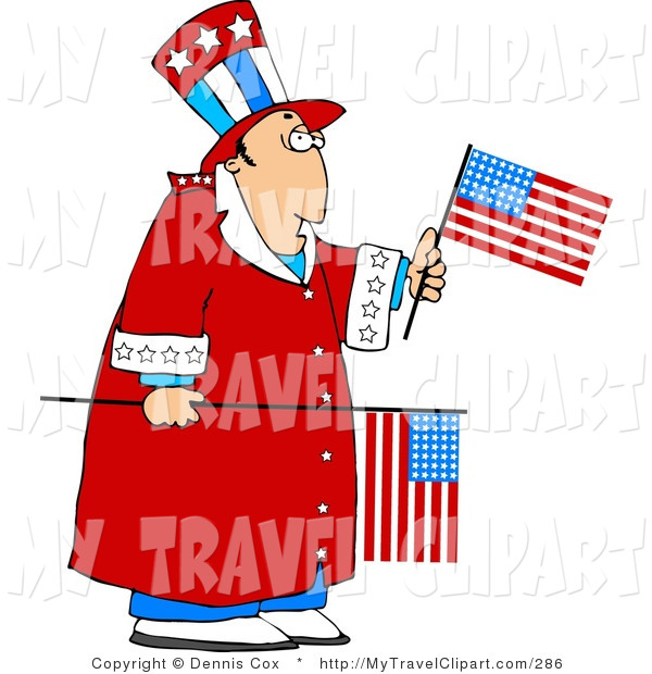 Funny Clipart Of An Uncle Sam Guy Holding A Usa Birthday Cake A