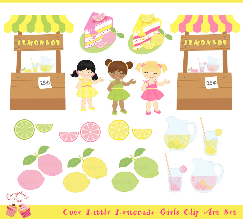 Little Lemonade Girls Lemonade Stand Clip Art By 1everythingnice