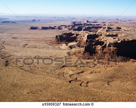 Picture   Aerial View Of Arizona Desert Canyon Landscape   Fotosearch