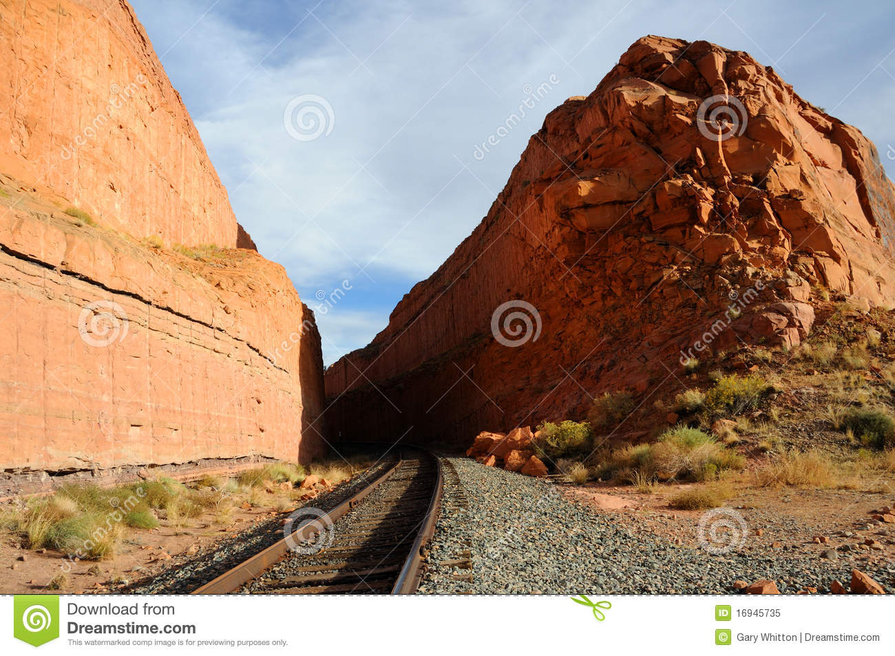 Raiload Through Remote Desert Canyon Royalty Free Stock Photo   Image