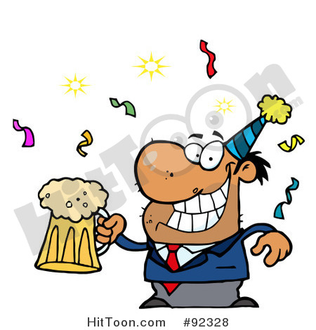 Royalty Free  Rf  Clipart Illustration Of A Drunk New Years Party Guy