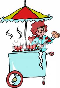 Clipart Image  A Woman At A Hot Dog Stand