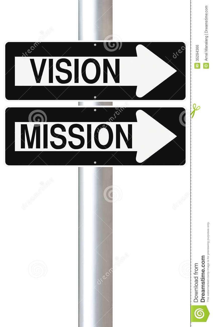 Conceptual One Way Street Signs On A Pole Indicating Vision And