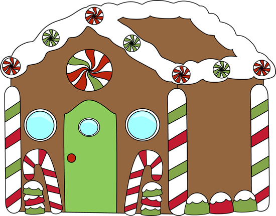 Gingerbread House Clip Art   Gingerbread House Decorated With Red And