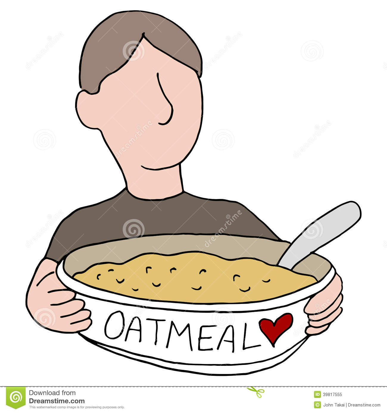 Bowl Of Oatmeal Clipart An Image Of A Man Eating Heart Healthy Oatmeal