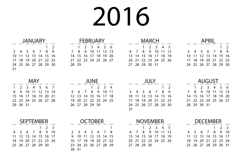 Clipart   2016 Calendar