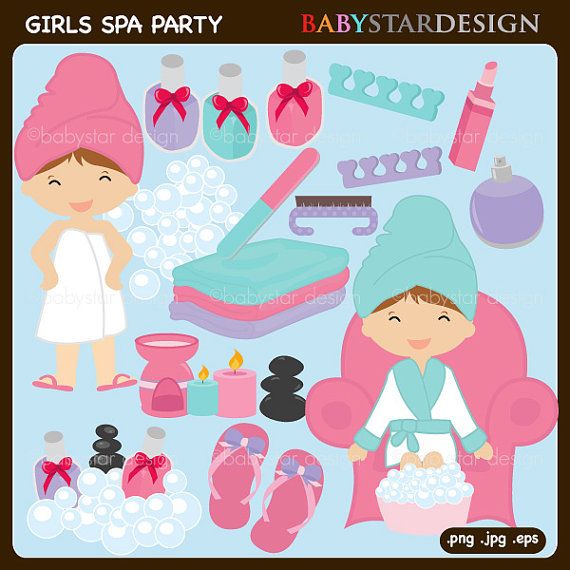 Girls Spa Party Clipart By Babystardesign On Etsy  6 95