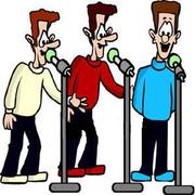 Men Singing In Three Part Harmony Royalty Free Clipart Picture 090422